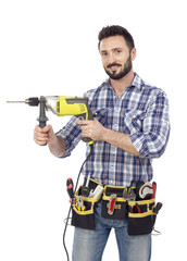 Handyman using power drill