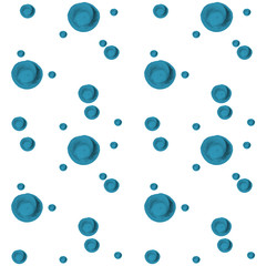The abstract pattern of blue colorful watercolor circles different sizes. Simple round geometric shapes randomly scattered