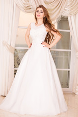 Elegant bride woman posing.