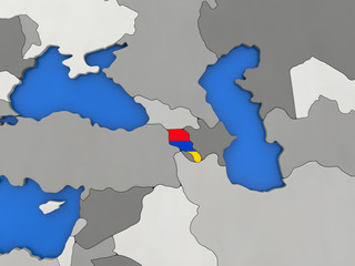 Armenia on globe