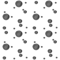 The abstract pattern of gray colorful watercolor circles different sizes. Simple round geometric shapes randomly scattered