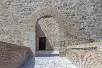 access arch inside Santa Barbara castle