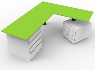 3d illustration of green table. white background isolated. icon for game web.