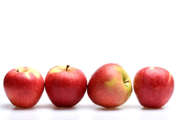 red apple fruit isolated on white