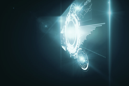 digital button with  stock chart