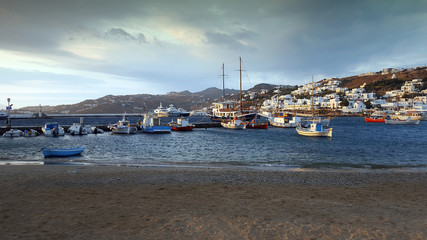 A view on the old port of Mykonos