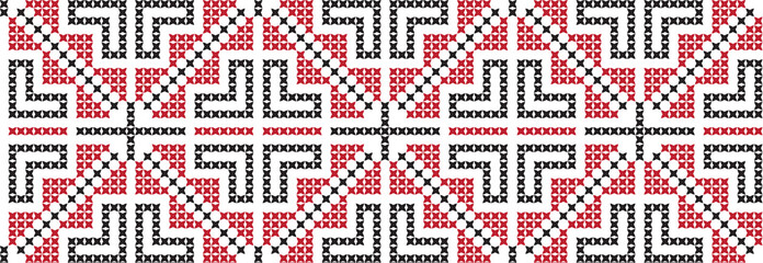 Fototapeta premium Embroidered cross-national pattern