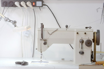 Interior of  of sewing machine