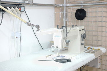 Interior of  of sewing machine
