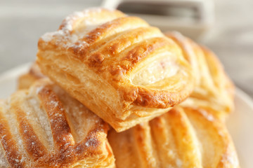 Sweet tasty pastries, closeup