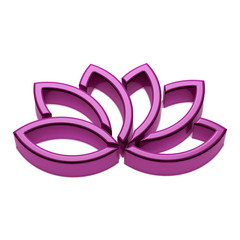 Lotus Flower Logo. 3D Render Illustration