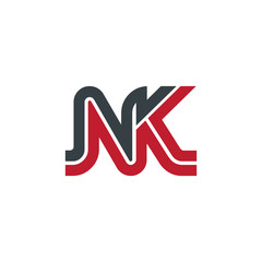 Initial Letter NK Linked Design Logo