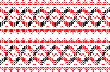 Embroidered cross-national pattern