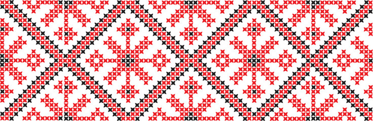 Embroidered cross-national pattern