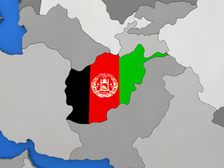 Afghanistan on globe