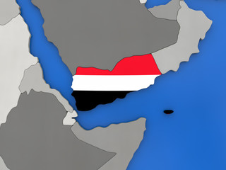 Yemen on globe