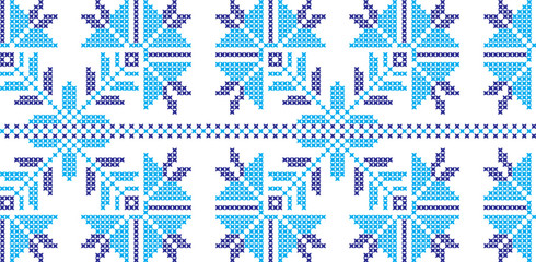 Embroidered cross-national pattern