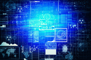 dark blue Light Abstract Technology background	