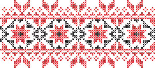 Embroidered cross-national pattern