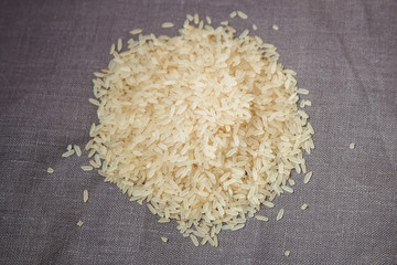 Rice on gray background