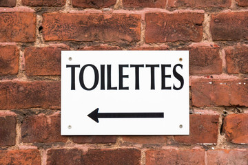 "Toilettes" sign (Toilet, WC or bathroom in French) 