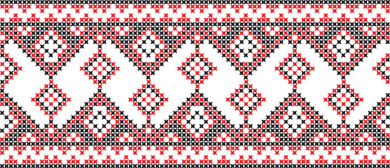 Embroidered cross-national pattern