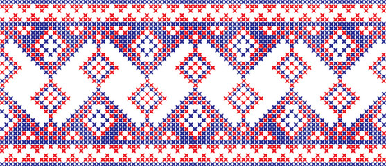 Embroidered cross-national pattern