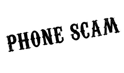 Phone Scam rubber stamp. Grunge design with dust scratches. Effects can be easily removed for a clean, crisp look. Color is easily changed.