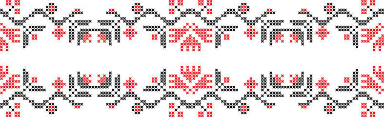 Embroidered cross-national pattern