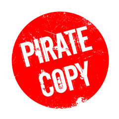 Pirate Copy rubber stamp. Grunge design with dust scratches. Effects can be easily removed for a clean, crisp look. Color is easily changed.