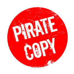 Pirate Copy rubber stamp. Grunge design with dust scratches. Effects can be easily removed for a clean, crisp look. Color is easily changed.