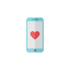 Mobile Heart Symbol Love Or Health Concept