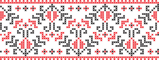 Embroidered cross-national pattern