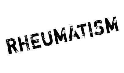 Rheumatism rubber stamp. Grunge design with dust scratches. Effects can be easily removed for a clean, crisp look. Color is easily changed.