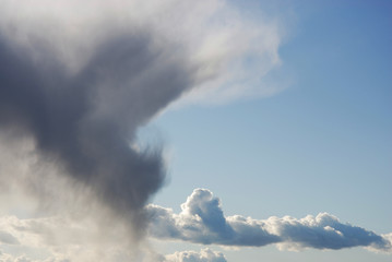 cloud on the sky background, storm cloud accumulating in sky