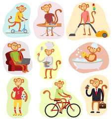 Monkey people vector illustration.