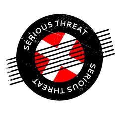 Serious Threat rubber stamp. Grunge design with dust scratches. Effects can be easily removed for a clean, crisp look. Color is easily changed.