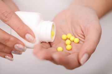 Acceptance of drugs. Self-treatment at home. Pills prescribed by your doctor.