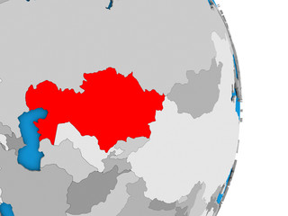 Fototapeta premium Kazakhstan on globe