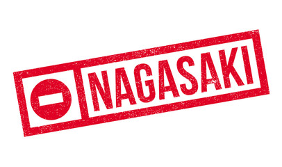 Nagasaki rubber stamp. Grunge design with dust scratches. Effects can be easily removed for a clean, crisp look. Color is easily changed.