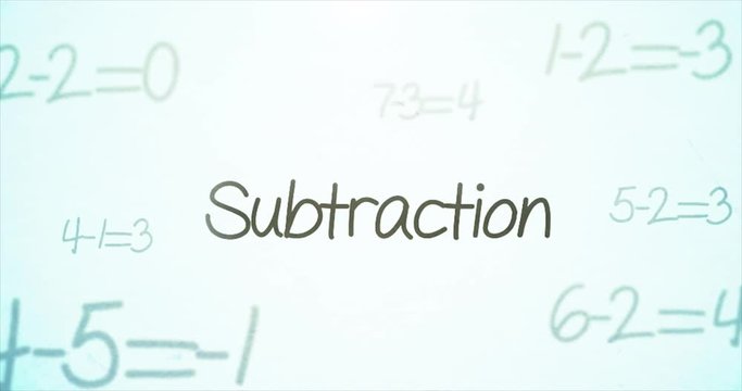 Camera pans over mathematics terminology   Subtraction