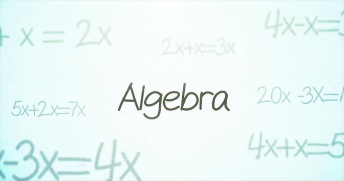 Camera pans over mathematics terminology   Algebra
