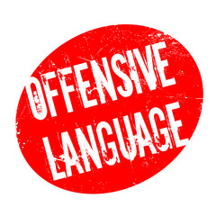 Offensive Language rubber stamp. Grunge design with dust scratches. Effects can be easily removed for a clean, crisp look. Color is easily changed.