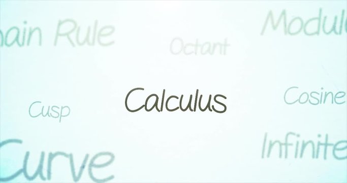 Camera pans over mathematics terminology   Calculus