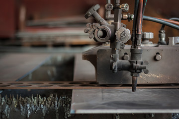 Cutting gas in old factory