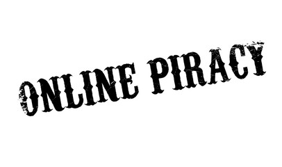 Online Piracy rubber stamp. Grunge design with dust scratches. Effects can be easily removed for a clean, crisp look. Color is easily changed.