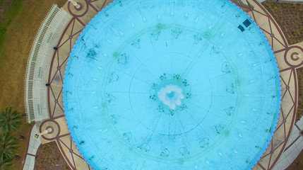 Overhead view of city fountain