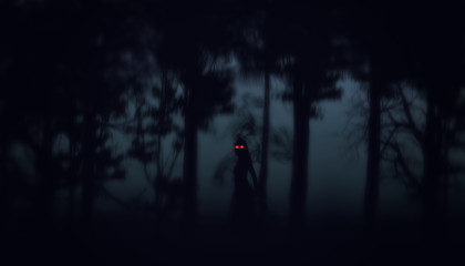 night forest halloween backgroun - 134413287