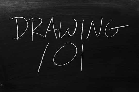The words "Drawing 101" on a blackboard in chalk