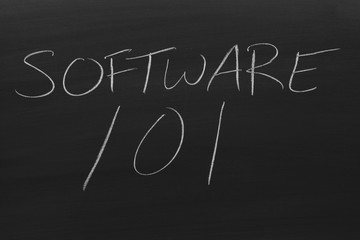 The words "Software 101" on a blackboard in chalk